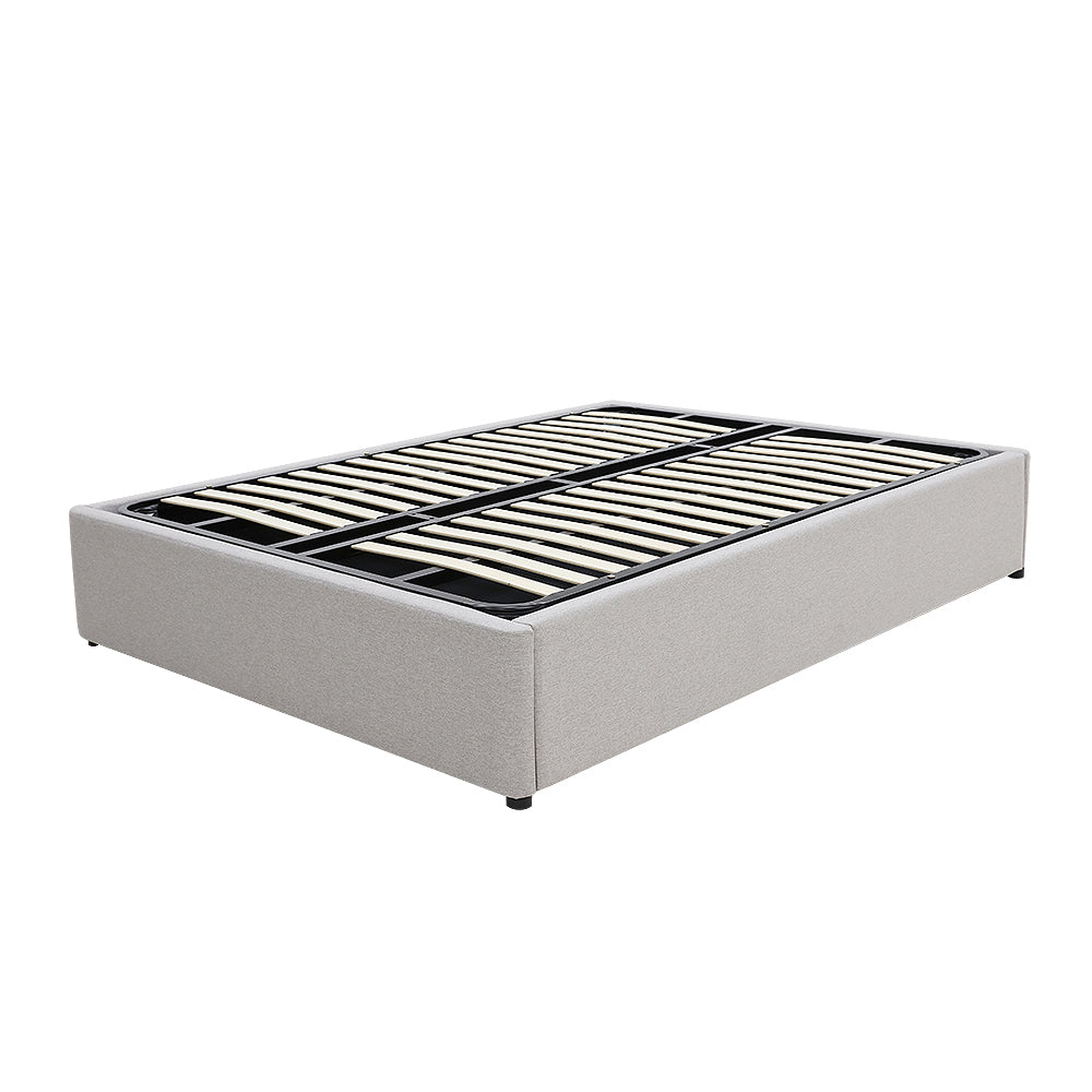 Gas Lift Storage Bed Base - Double - Latte