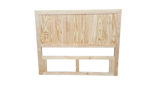 115 cm high Timber headboard  - Double  - Natural Pine wood Colour