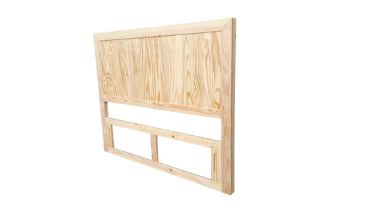 115 cm high Timber headboard  - Double  - Natural Pine wood Colour