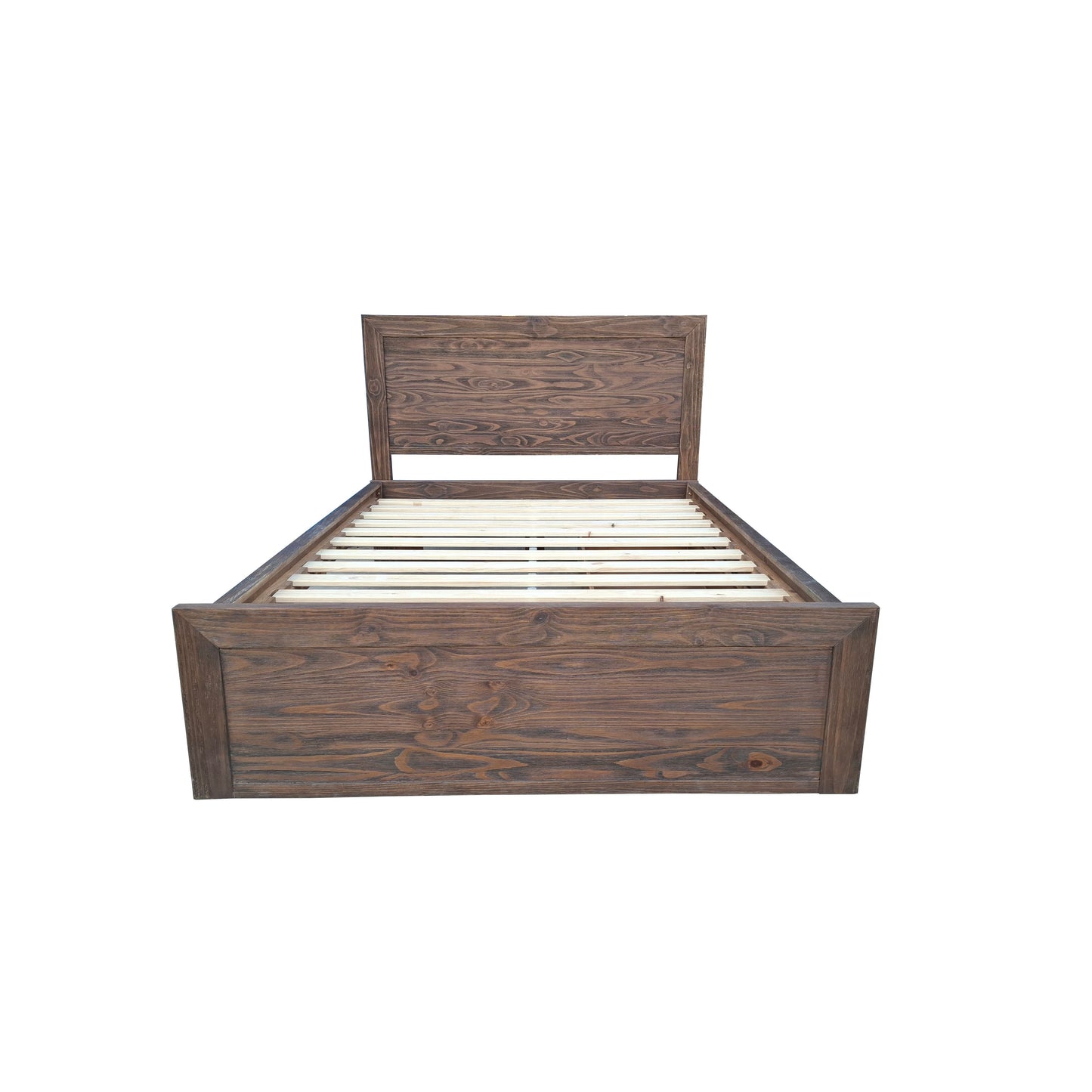 Brighton Rustic Pine Headboard with storage Frame - King - Espresso