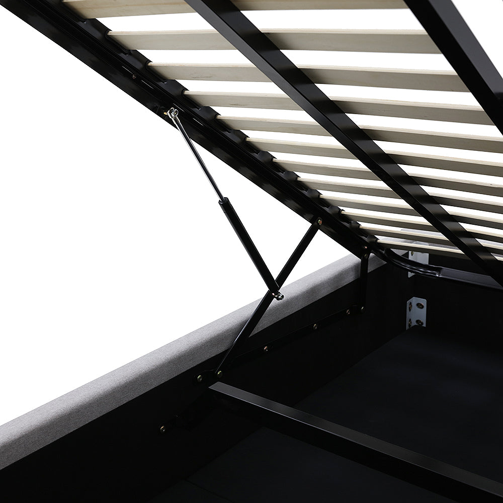 Gas Lift Storage Bed Base - Double - Latte