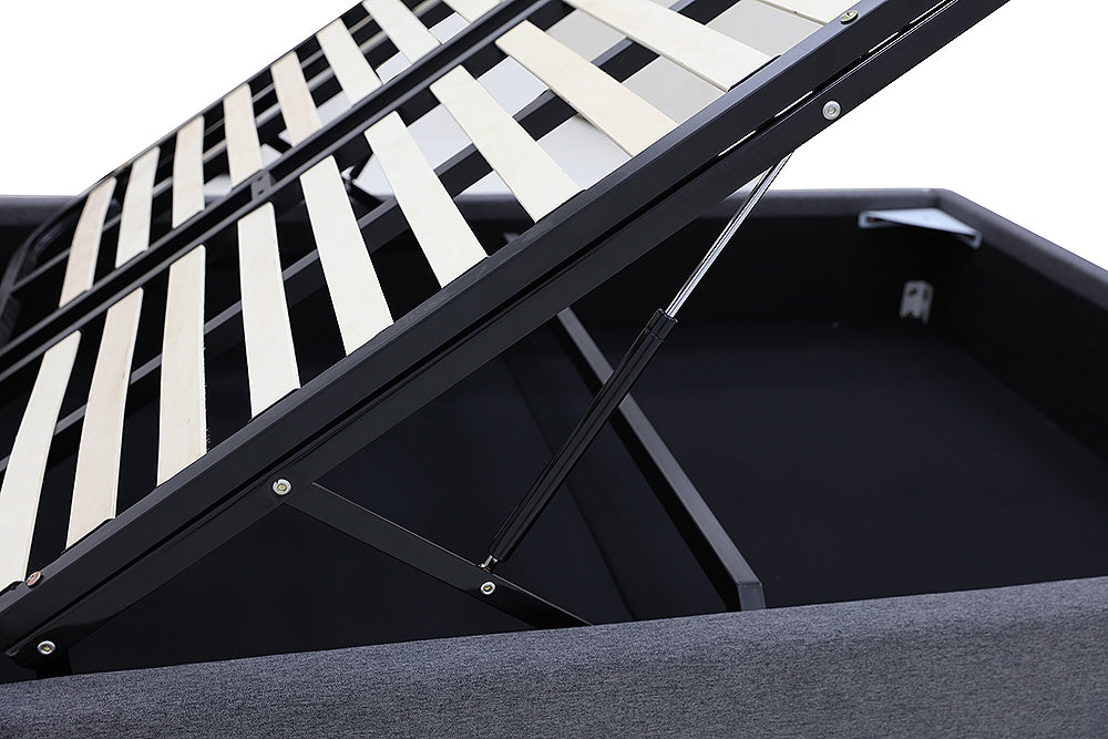 Gas Lift Storage Bed Base - King - Charcoal