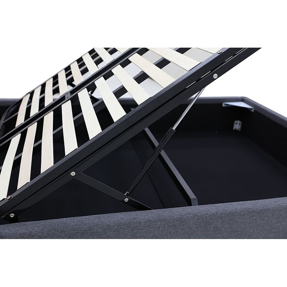 Gas Lift Storage Bed Base - Double - Charcoal