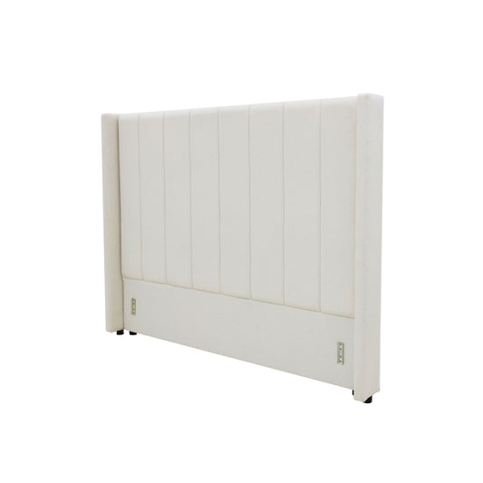 Winged High Modern Headboard - King - Beige