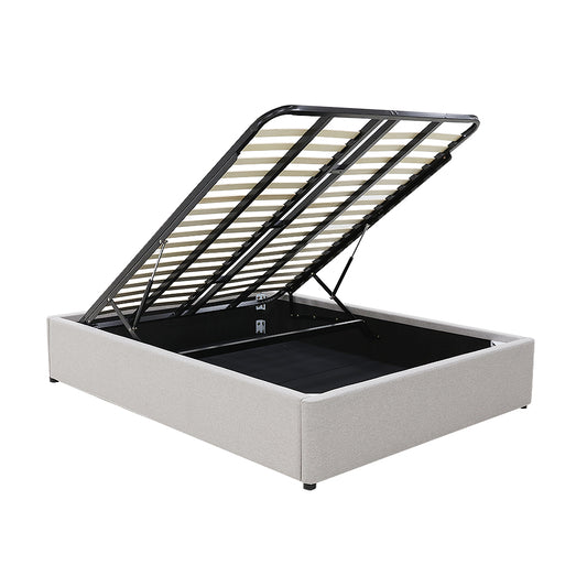 Gas Lift Storage Bed Base - Double - Latte