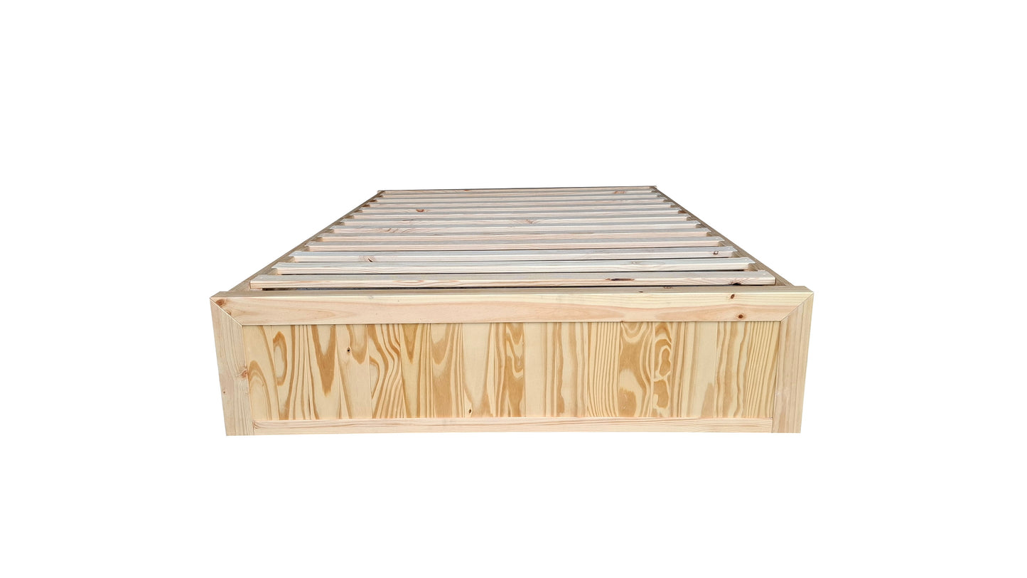 Coastal Pine Bed Base - Double - Natural pine wood colour