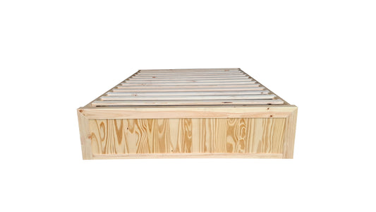 Coastal Pine Bed Base - Double - Natural pine wood colour