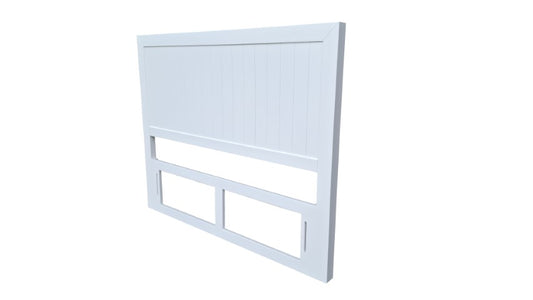 115 cm high Timber headboard  - Double  - Pure White Colour