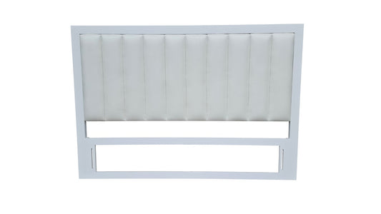 130 cm high Padded Timber headboard  - King - Pure white