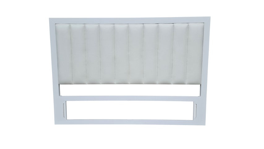 130 cm high Padded Timber headboard - Queen - Pure white