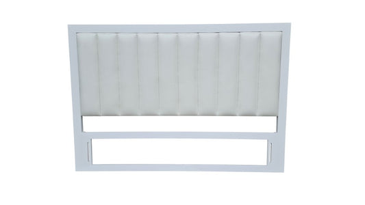130 cm high Padded Timber headboard  - Queen - Pure white