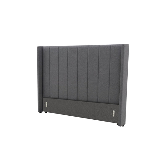 Winged High Modern Headboard - King - Charcoal