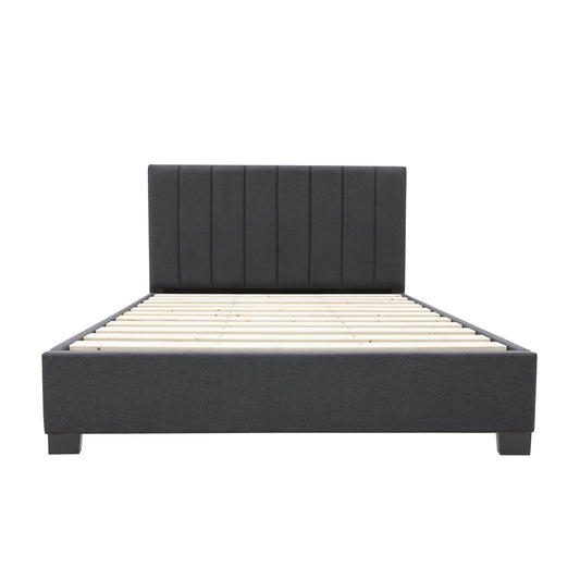 Modern Headboard Bed Frame - Double - Charcoal