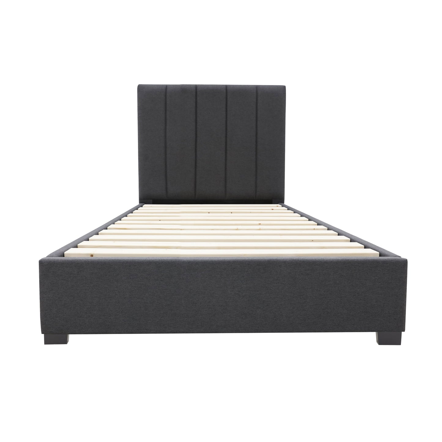 Modern Headboard Bed Frame - Single - Charcoal