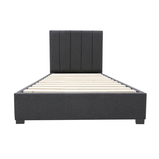 Modern Headboard Bed Frame - Single - Charcoal