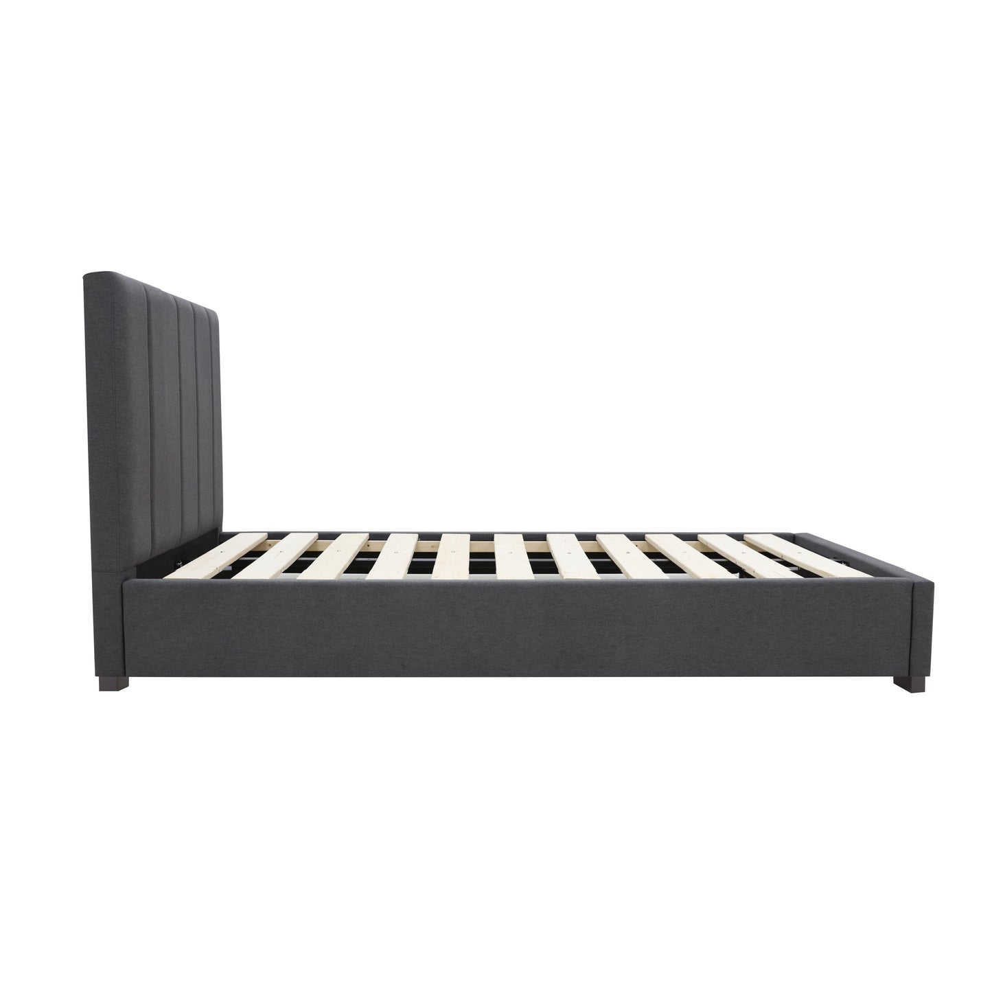 Modern Headboard Bed Frame - Single - Charcoal