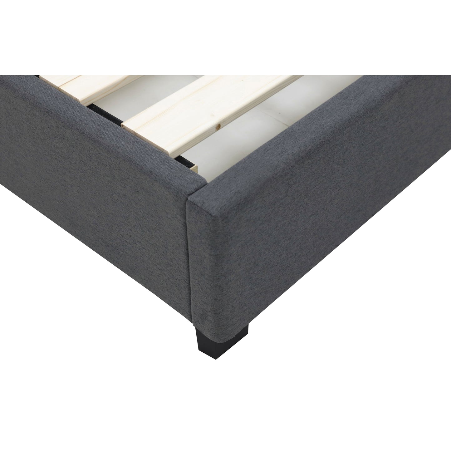 Modern Headboard Bed Frame - Single - Charcoal