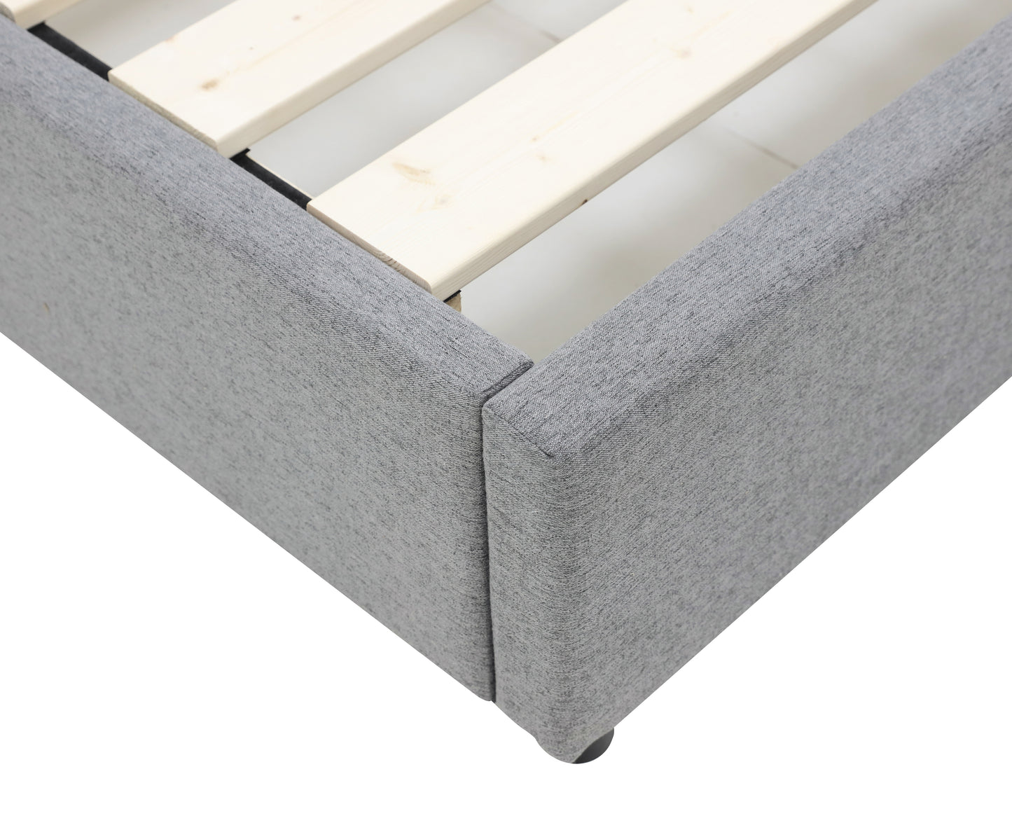 Modern Headboard Bed Frame - King Single - Latte