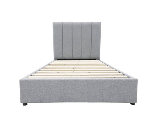 Modern Headboard Bed Frame - King Single - Latte