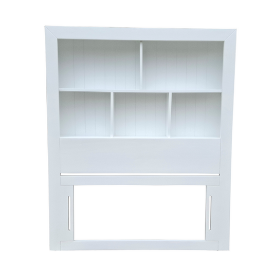 Coastal Pine BookShelf Headboard - King Single - White