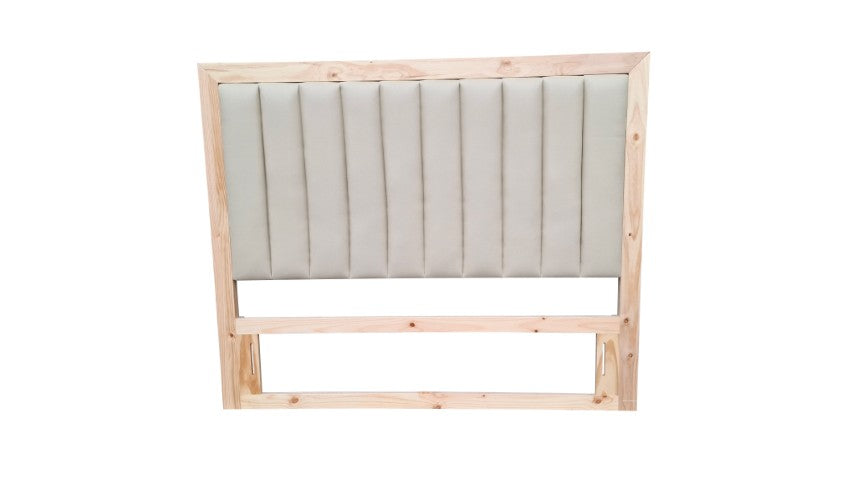 130 cm high Padded Timber headboard - Queen - Natural Pine Colour
