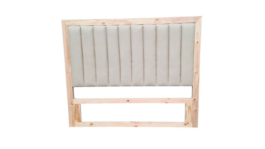 130 cm high Padded Timber headboard  - Queen - Natural Pine Colour