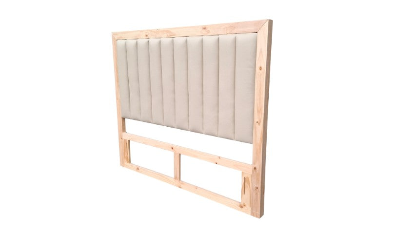 130 cm high Padded Timber headboard - Queen - Natural Pine Colour