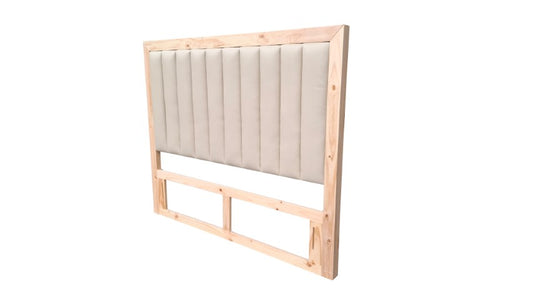 130 cm high Padded Timber headboard  - Queen - Natural Pine Colour