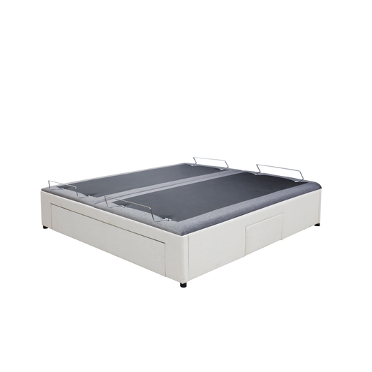 Electrical Adjustable Bed Base With Storage Bed Frame - Split King - Beige
