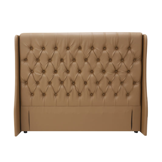 Classic Headboard with Wings - King- PU Leather Tan