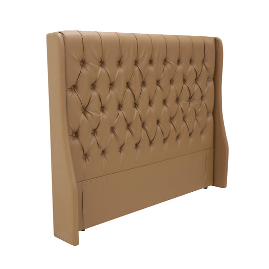 Classic Headboard with Wings - King- PU Leather Tan