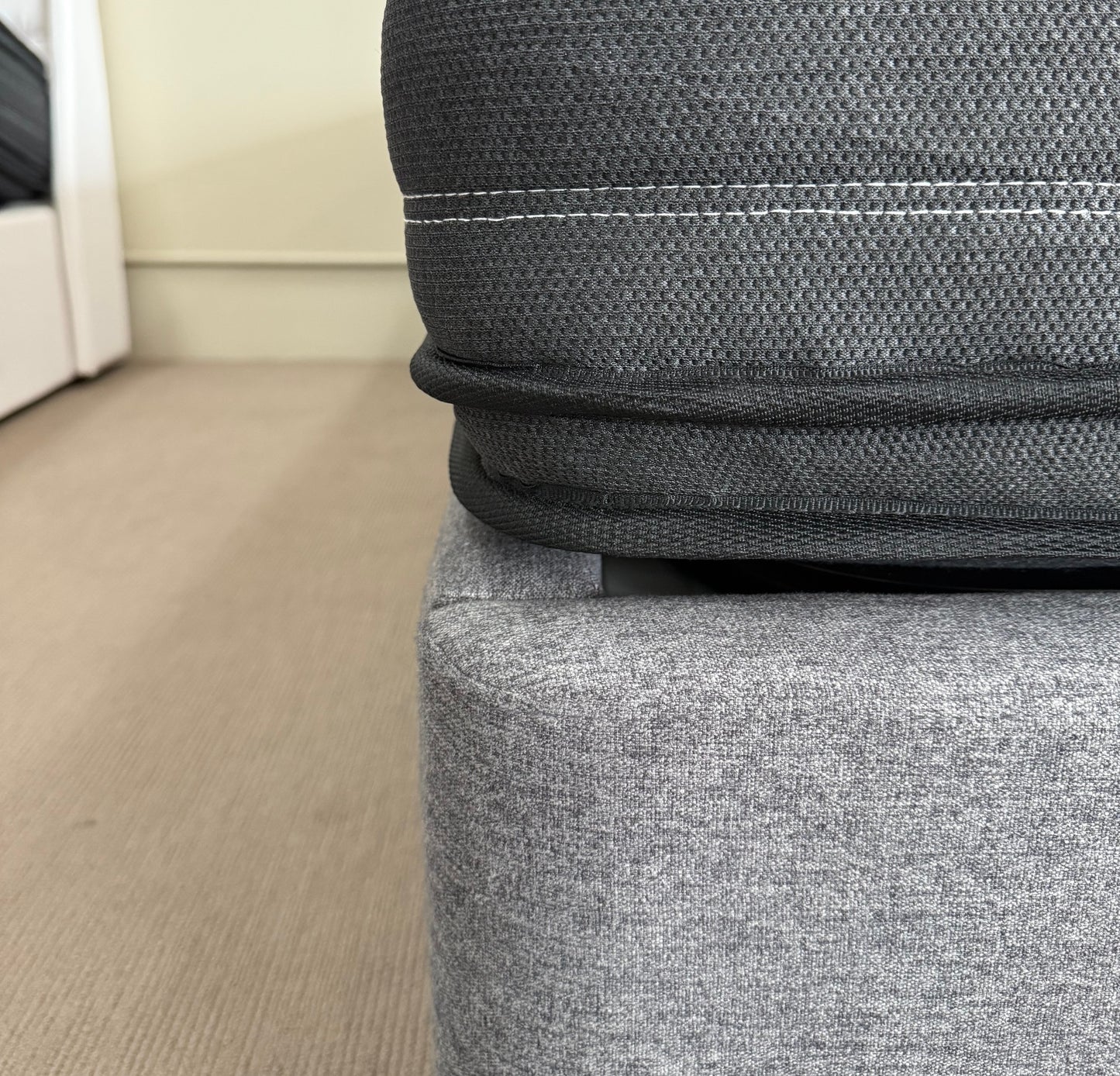 Gas Lift Storage Bed Base - King - PU Leather Tan