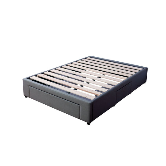 Bed Bases with 3 Drawers - King - Charcoal