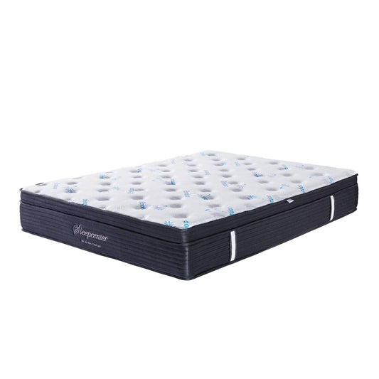 Queen size Mr & Mrs Orthopedic Cool Gel Top Pocket Sprung Mattress with dual firmness options, soft and firm side labels, and a cross-sectional view of the mattress layers.