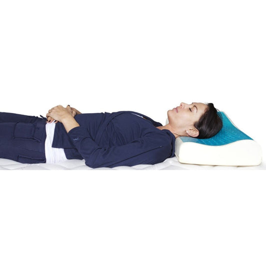 Contour cooling gel memory foam pillow, providing head and neck support.