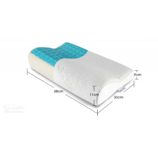 Contour cooling gel memory foam pillow, providing head and neck support.
