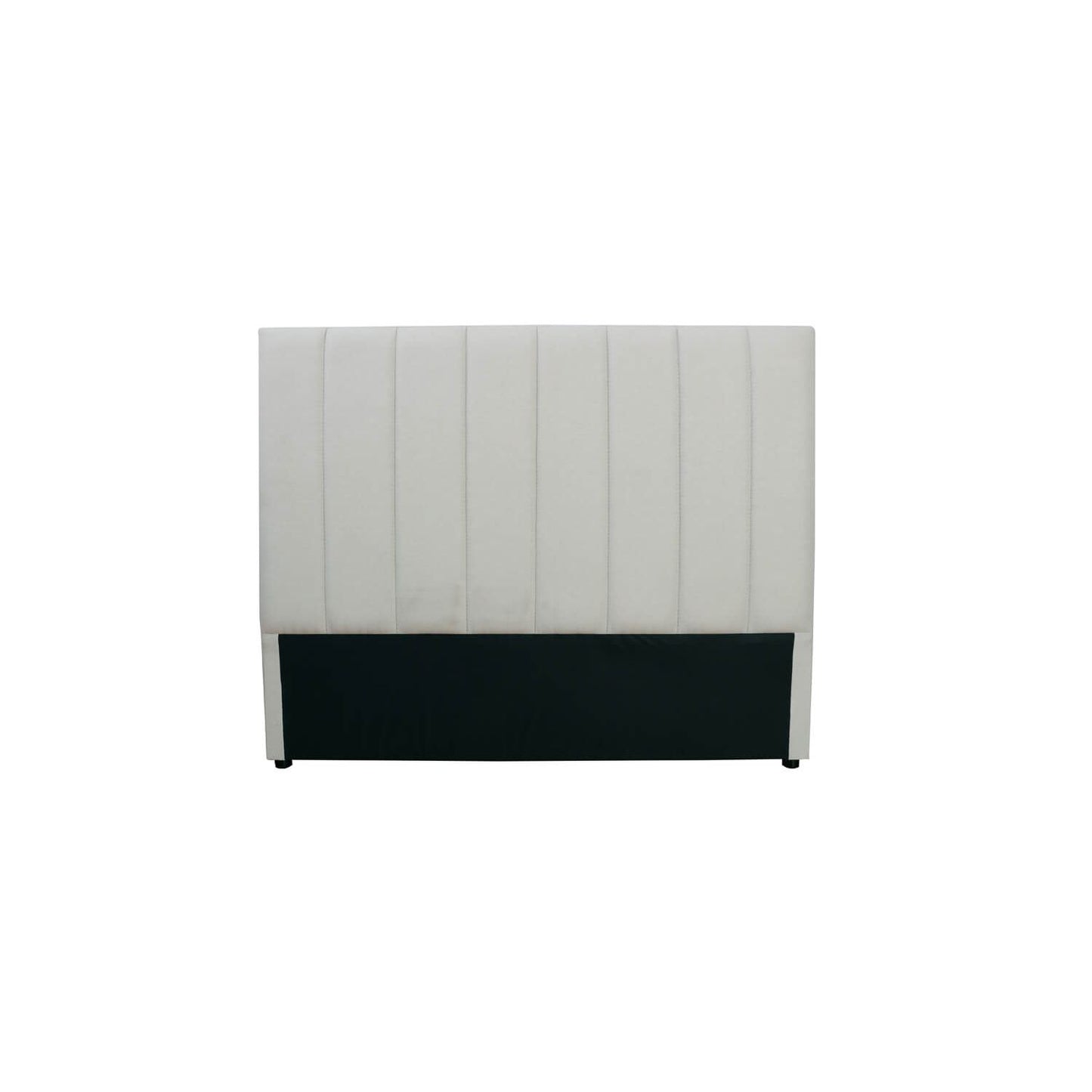 Modern king beige headboard with a high-quality padded and upholstered design.