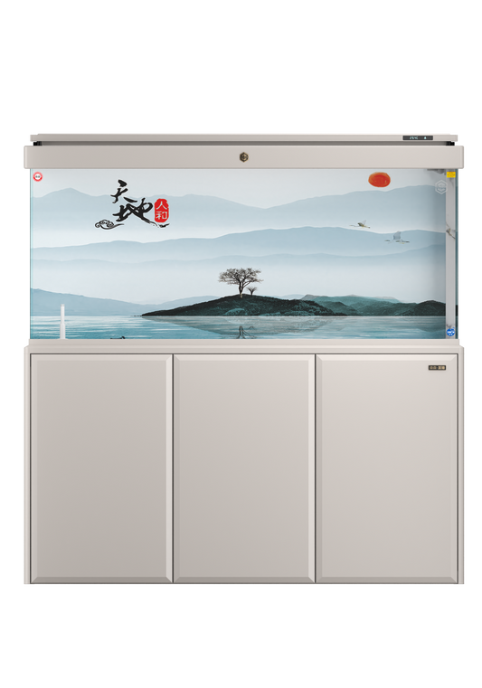 460 LITRE , 150 CM WIDE [ 5 FOOT ] SLIMLINE SMART MARINE / FRESHWATER   FISH TANK , STAND AND HOOD  SET UP  WITH BOTTOM SUMP FILTER  AND LARGE VIEWING DISPLAY-  MODEL ZLL1500ID