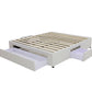 Modern Headboard with Storage bed base set - Queen - Beige