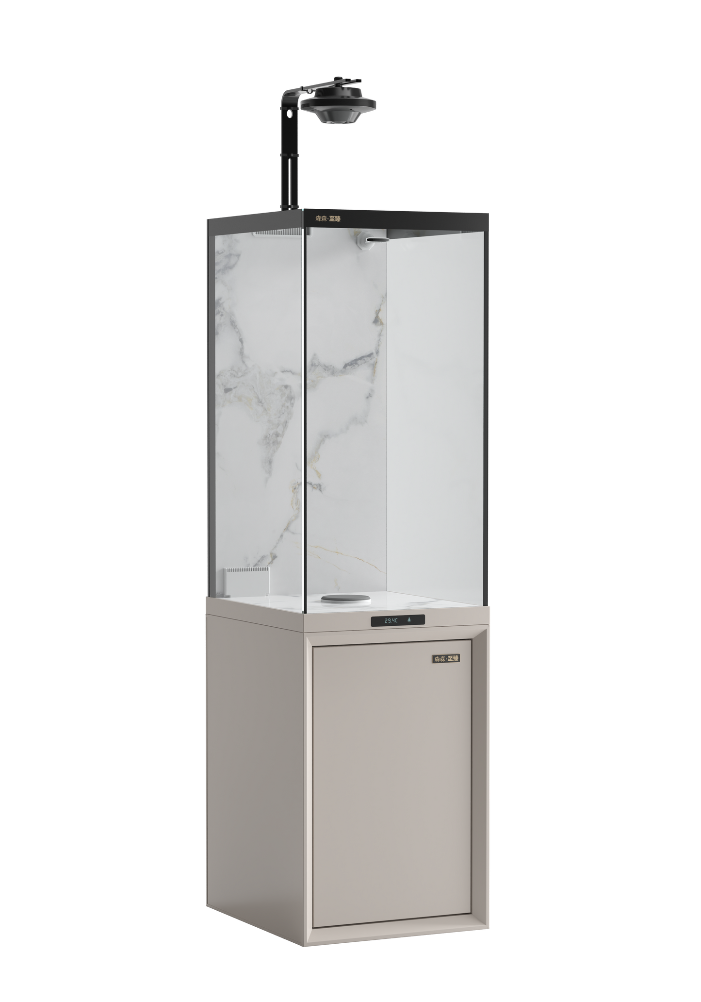 140 LITRE SMART VERTICAL TOWER  FISH TANK , LID  AND  STAND  SET [ 4.5 FOOT HIGH ]  WITH BOTTOM SUMP FILTER  - IDEAL FOR ANGEL AND DISCUSS FISH  LITRES - MODEL ZBF 400