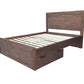 Brighton Rustic Pine Headboard with storage  Frame - Queen - Espresso