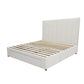 Modern Headboard with Storage bed base set - Queen - Beige