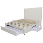 Modern Headboard with Storage bed base set - Queen - Beige