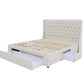 Classic Headboard with Storage bed base set - King - Beige