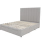 Modern Headboard with Storage bed base set - Double - Latte