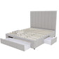 Modern Headboard with Storage bed base set - Double - Latte