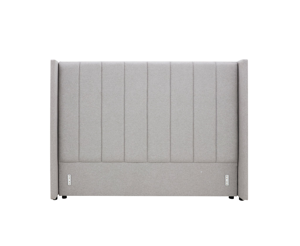 Winged High Modern Headboard - King- Latte