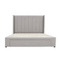 Winged High Modern Headboard with Storage bed base set - King - Latte