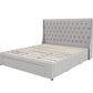 Classic Headboard with Storage bed base set - Queen - Latte