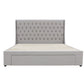 Classic Headboard with Storage bed base set - Queen - Latte